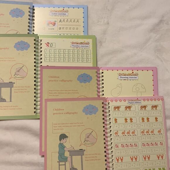 Recessed exercise set of four books for children with invisible/reuse pencils - Picture 2 of 6